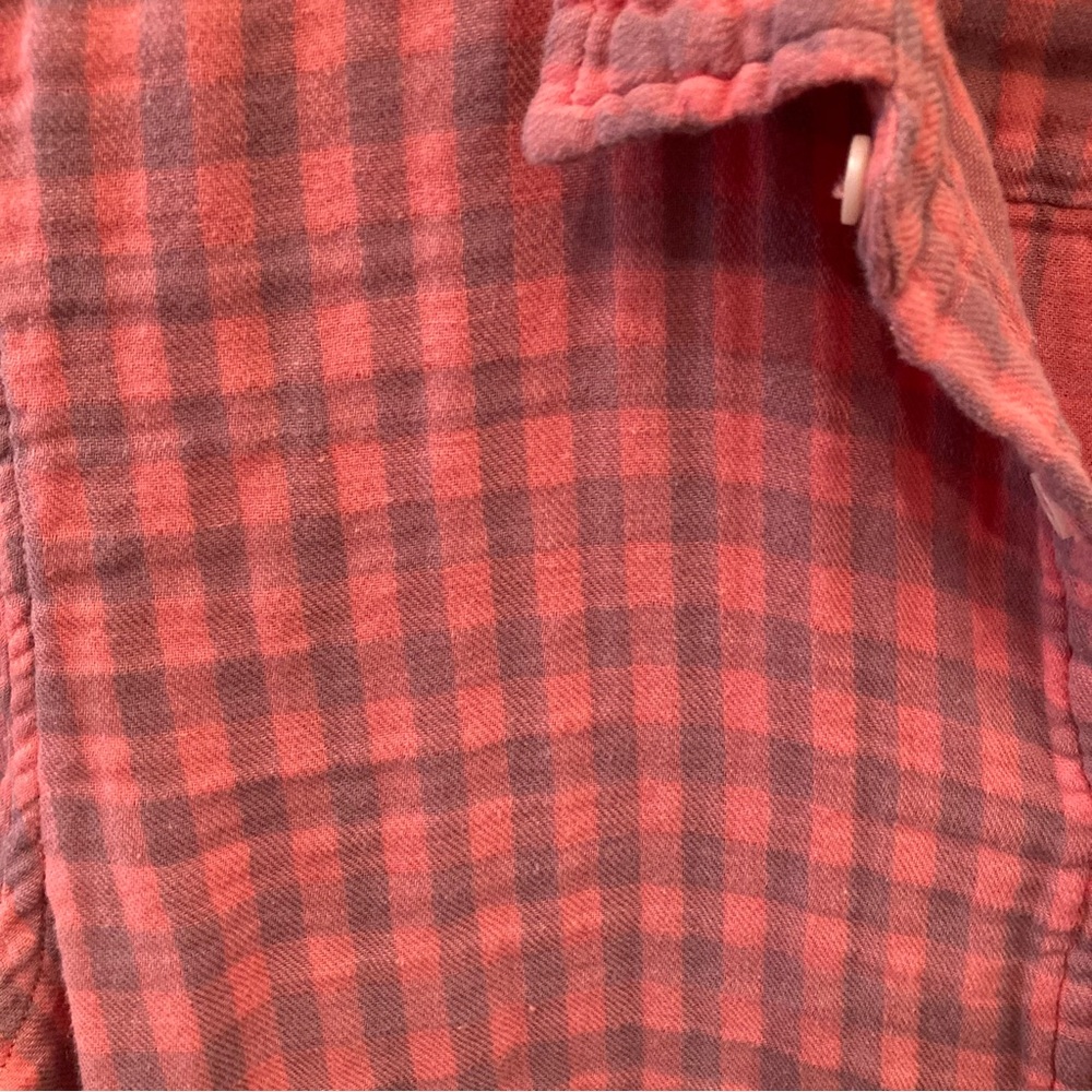 Free People X CP Shades Kayla Gingham Button Down Shirt Pink - Picture 4 of 12